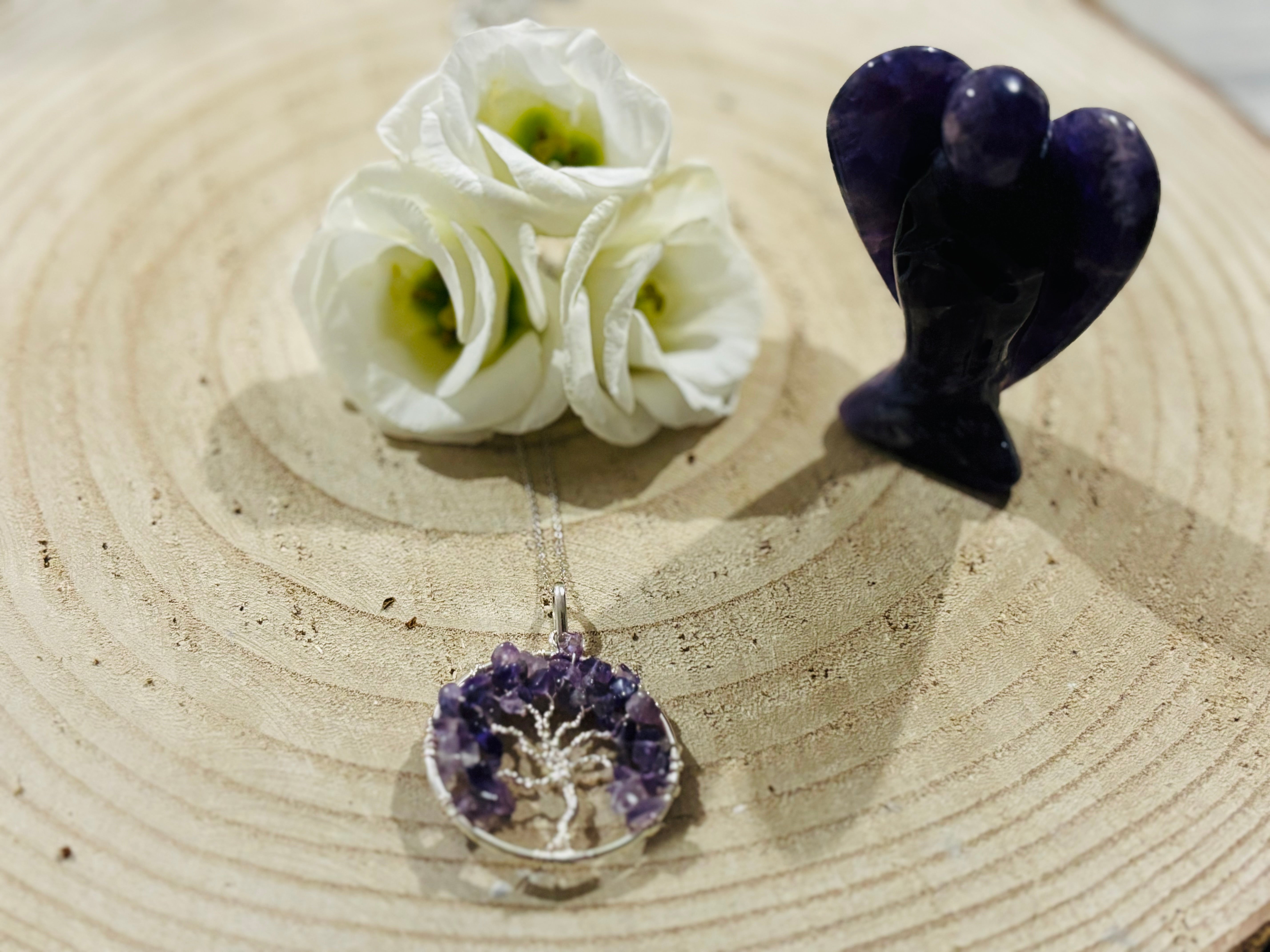 Pendentif Arbre de vie Améthyste